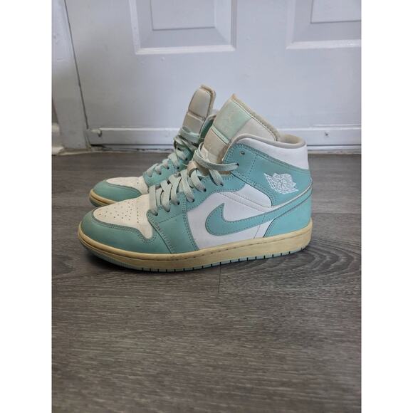 Air Jordan 1 Mid Women's Shoes Sail-Light Dew-Muslin BQ6472-132 - Picture 5 of 7